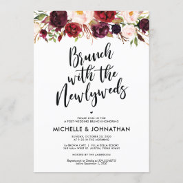 Convite floral da refeição matinal do casamento do