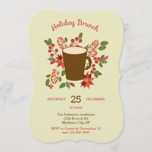 Convite floral da refeição matinal do feriado