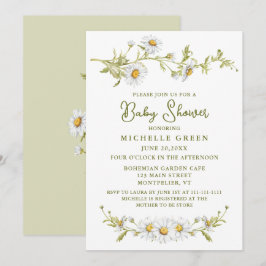 Convite Floral Daisy Garden Botanical Baby Shower