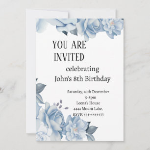 Convite Floral de 8º Aniversário