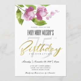 CONVITE FLORAL DE ÁGUA DE LAVAGEM DE TINTA PURA QUALQUER A