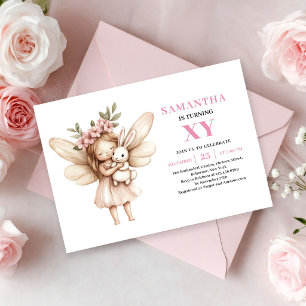 Convite Floral de Aniversário de 9 Anos da Menina