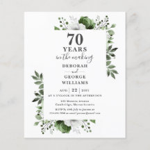 Convite Floral de Aniversário de Casamento de 70 A