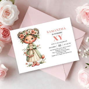 Convite Floral de Aniversário de Menina Fada Fofa
