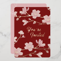 Convite Floral de Ano Novo de Natal Personalizado