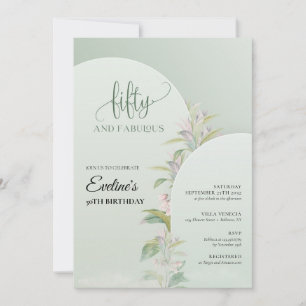 Convite Floral de arco herbáceo esverdeado