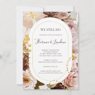 Convite Floral de Blush Moderno   Aquarela Ainda Fazemos