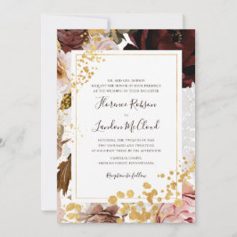 Convite Floral de Blush Moderno | Armamento de quadros tra