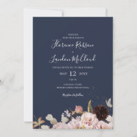 Floral de Blush Moderno | Casamento simples de Mar