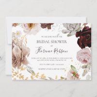 Floral de Blush Moderno | Chá de panela horizontal