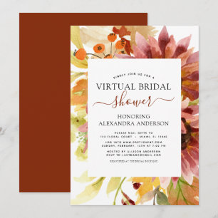 Convite Floral de Borboleta Chá de panela Virtual Sunflow