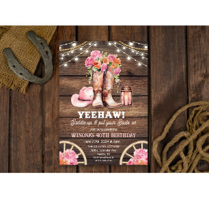 CONVITE FLORAL DE BOTAS DE VAQUEIRA PARA QUALQUER