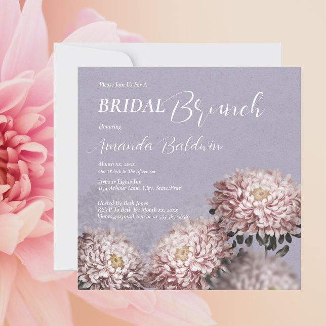 Convite Floral de Brunch de Noiva  (Bridal Brunch Floral Invitation)