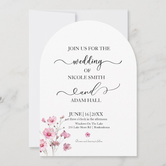 Convite Floral de Casamento (Frente)