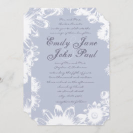 Convite Floral De Casamento De Lavanda Icicle Vint