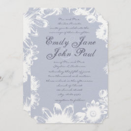 Convite Floral De Casamento De Lavanda Icicle Vint