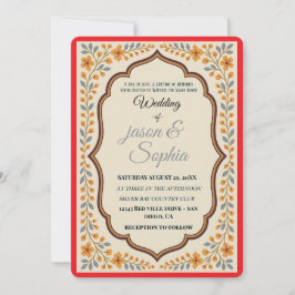 Convite Floral De Casamento Elegante Inspirado Na