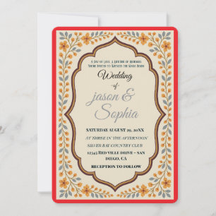 Convite Floral De Casamento Elegante Inspirado Na