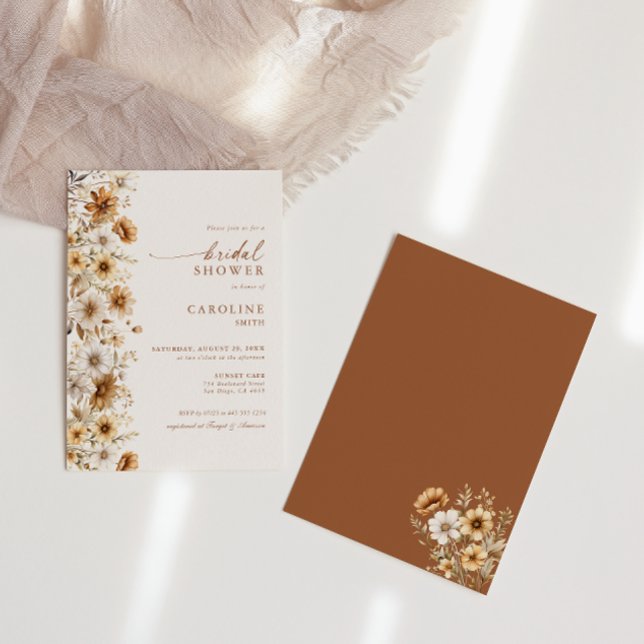 Convite Floral de Chá de panela de flor selvagem queimada (Criador carregado)