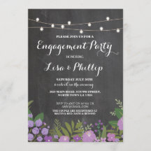 Convite Floral de Chá Rústico festa de noivado