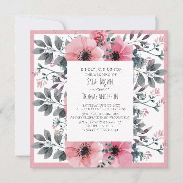 CONVITE FLORAL DE COR DA ÁGUA BRANCA DE PINCO (Frente)