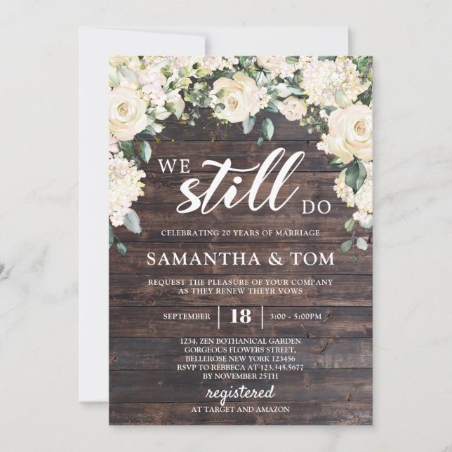 Convite Floral de folhagem de madeira de vinhedo de vinhed (Frente)