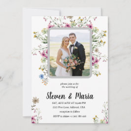 Convite Floral de Foto Personalizado