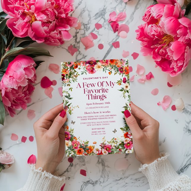 Convite Floral de Galentine para o Dia dos Namorad (Galentine's Invitation)
