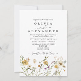 Convite floral de jardim Boho Wildflower