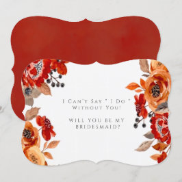 Convite Floral De Laranja Vermelho Escuro Você Será Minha 