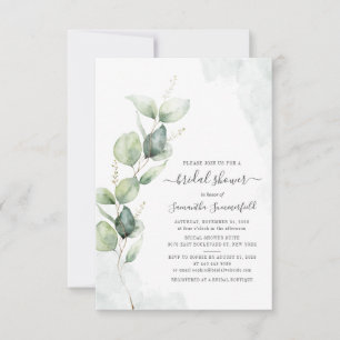 Convite Floral de Letra Eucalyptus de Chá de panela de Aq