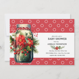 Convite Floral de Natal | Chá de Bebê de Férias