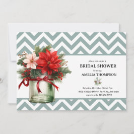 Convite Floral de Natal | Chá de Noiva de Natal