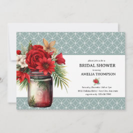 Convite Floral de Natal | Chá de Noiva de Natal