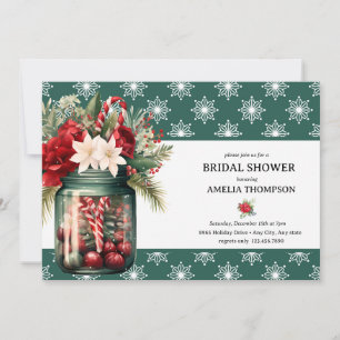 Convite Floral de Natal Chá de Noiva de Natal