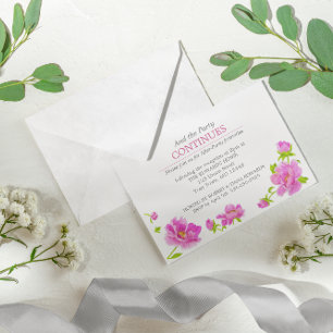 Convite Floral de Peônias Rosa Prata para Festa Ap