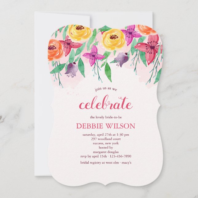 Convite Floral de primavera Morning (Frente)