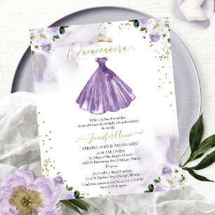 Convite Floral de Quinceanera Espanhol Orçamento