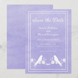 Convite Floral de Save the Date do Pássaro do Amor