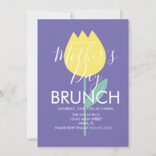 Convite Floral de Tulipa para Brunch do Dia das Mã