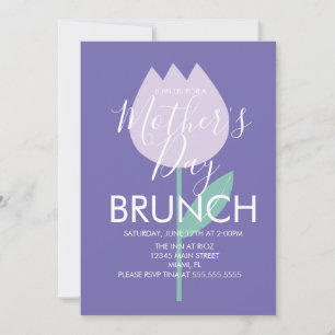 Convite Floral de Tulipa para Brunch do Dia das Mã