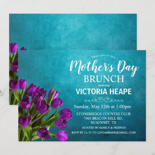 Convite Floral de Tulipa para Brunch do Dia das Mã