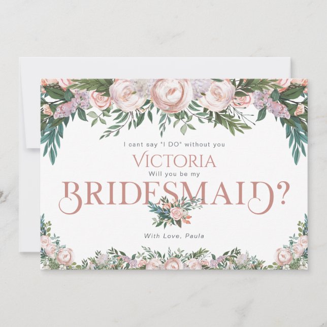 Convite Floral Delicado em Aquarela (Frente)