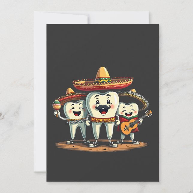 Convite Floral Dental Engraçado Cinco De Mayo (Frente)