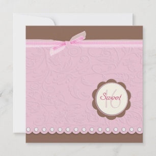 Convite Floral Diamond Studded Sweet Sixteen Invite
