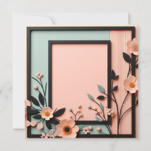 Convite Floral dimensional bicolor