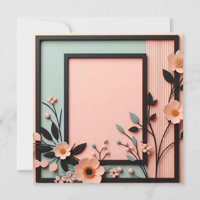 Convite Floral dimensional bidimensional (Frente)