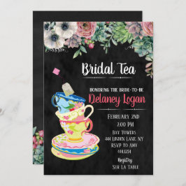 Convite floral do Bridal Tea Party