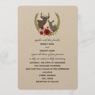 Convite floral do casamento do Natal dos cervos