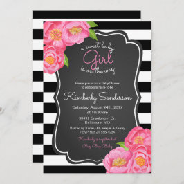 Convite floral do chá do giz doce do bebé